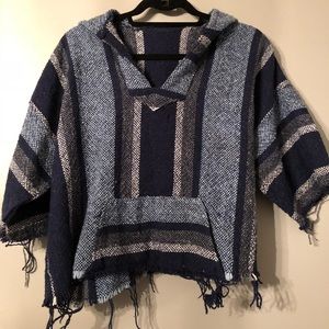 Cropped Blue UO Urban Renewal Baja Hoodie